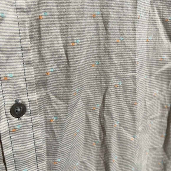 Men's PrAna Button-Down Shirt Multicolor Geometric  M Cotton Hippy BOHO City - Picture 9 of 12
